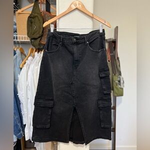 Wild Fable Black Midi Skirt